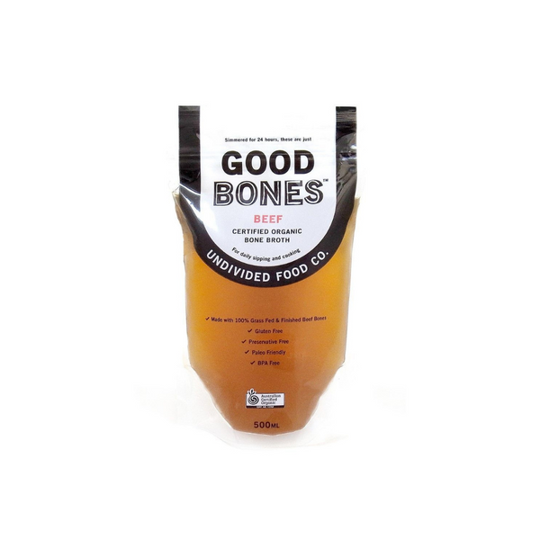 UNDIVIDED FOOD CO. Good Bones To Go Organic Beef Bone Broth 500mL