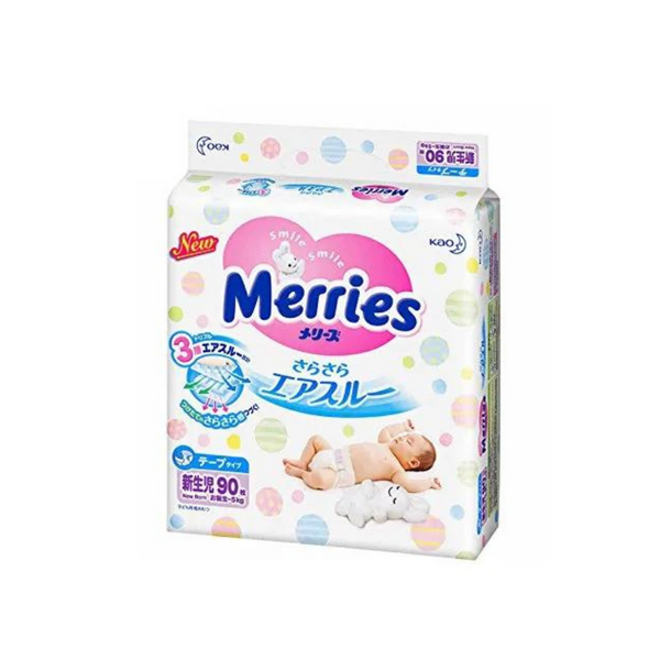 Kao Merries "Sara Sara Air Through" Diapers Nappies Tapes Newborn (up to 5kg) 90pc