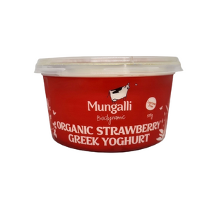 MUNGALLI Biodynamic Organic Lactose Free GREEK Strawberry YOGHURT 375g