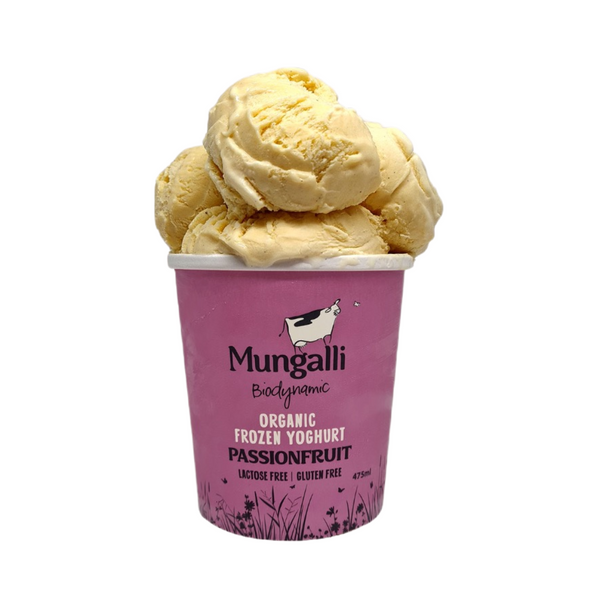 Mungalli Biodynamic Organic Frozen Yoghurt Passionfruit  110ml/475ml (Available Pick-Up Only)