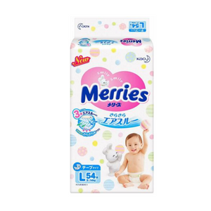 KAO Merries Diapers Nappies Tapes Large (9kg-14kg) 54pc