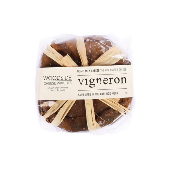 Woodside Cheese Vigneron Vine leaf wrapped goat's cheese 110g