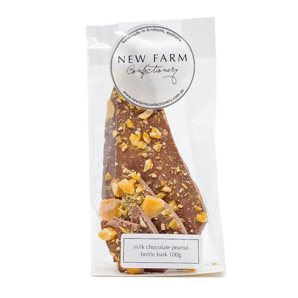 Milk Chocolate + Peanut Brittle Bark 100g x 6pk