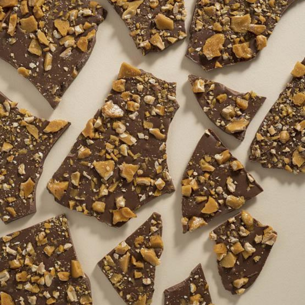 Milk Chocolate + Peanut Brittle Bark 100g x 6pk